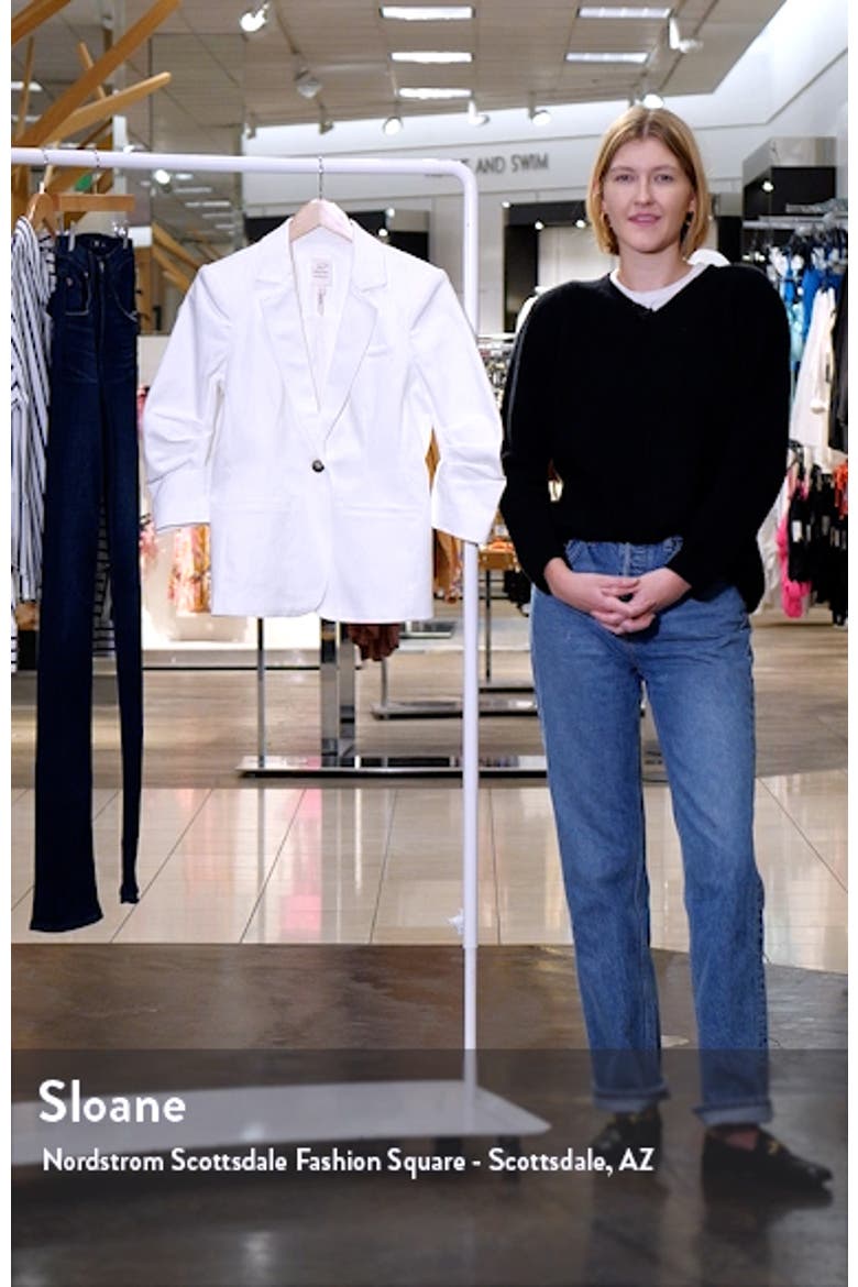 Khloe Ruched Sleeve Denim Blazer video