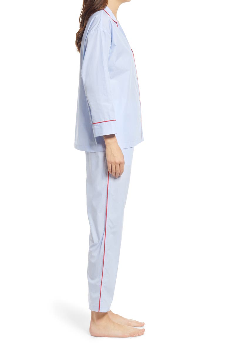 Marina End on End Cotton Pajamas, Alternate, color, BLUE