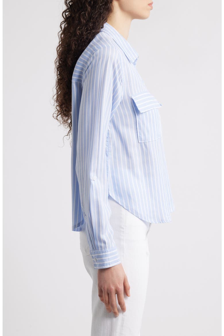 Fallon Crop Button-Up Shirt, Alternate, color, WHISPER LILAC