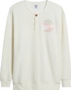 BOYS LIE Breakfast Beers Graphic Waffle Knit Henley Sweatshirt