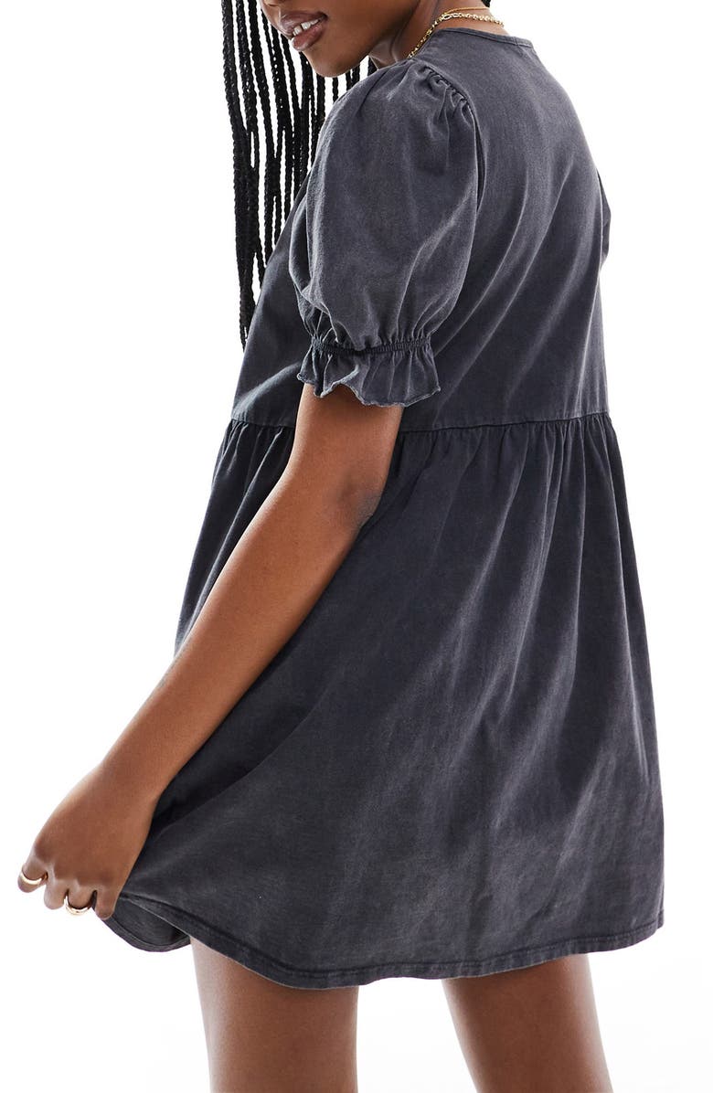 Miss Selfridge Puff Sleeve Babydoll Minidress, Alternate, color, 