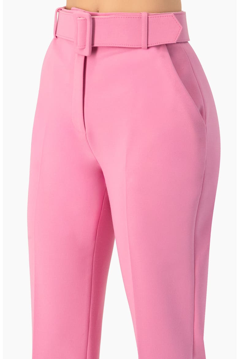 Tailored Straight-Leg Pants with Belt, Alternate, color, Pink
