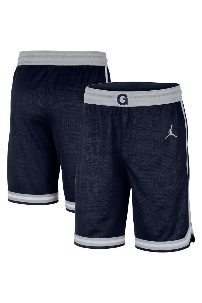 Men's Jordan Brand Navy Georgetown Hoyas Replica Performance Basketball Shorts, Main, color, Navy