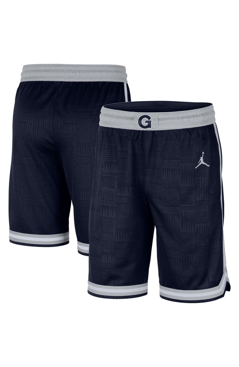 Jordan Brand Men's Jordan Brand Navy Georgetown Hoyas Replica Performance Basketball Shorts, Main, color,