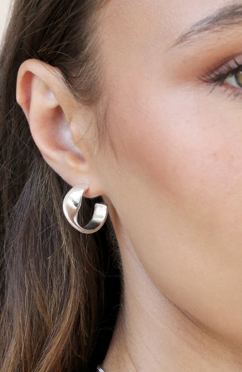 Ettika Heirloom Twist Small Hoops Earrings In Silver