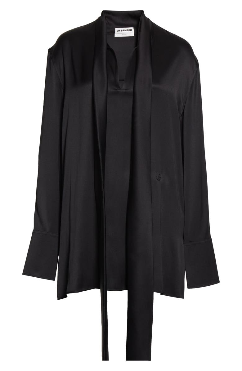 Jil Sander Friday P.M. Tie Neck Silk Blouse, Alternate, color, 