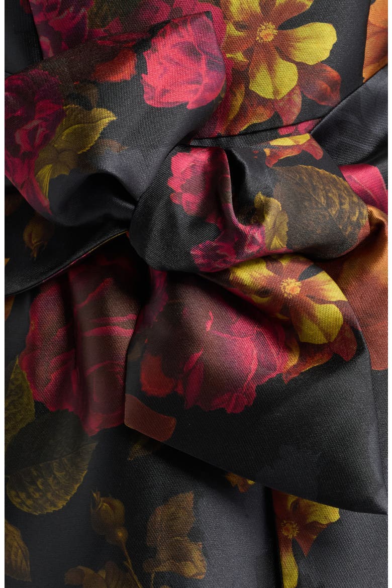 Sleeveless Floral Print Gown, Alternate, color, BLACK MULTI