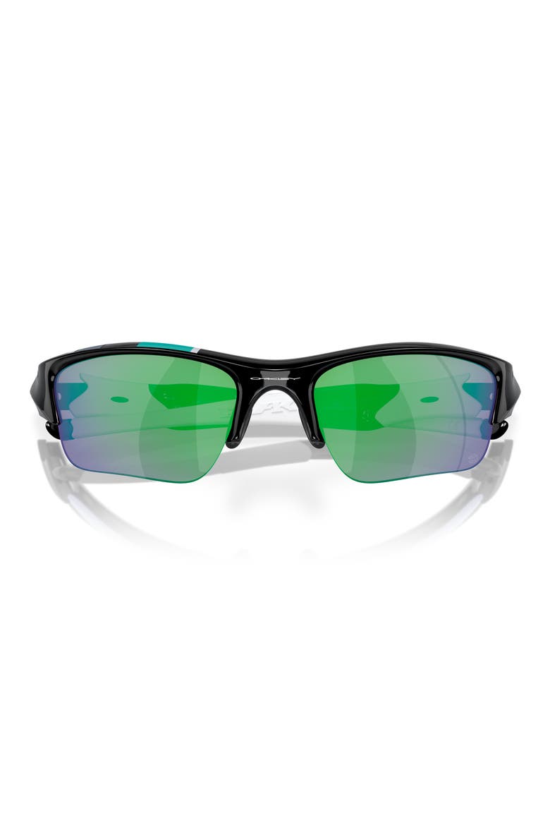 63mm Wrap Half Frame Sunglasses, Alternate, color, BLACK