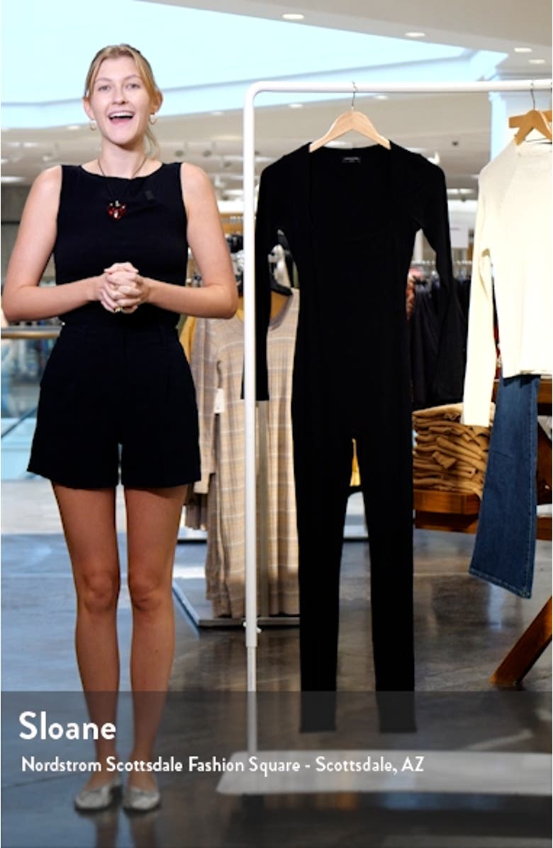 Square Neck Long Sleeve Jumpsuit, sales video thumbnail