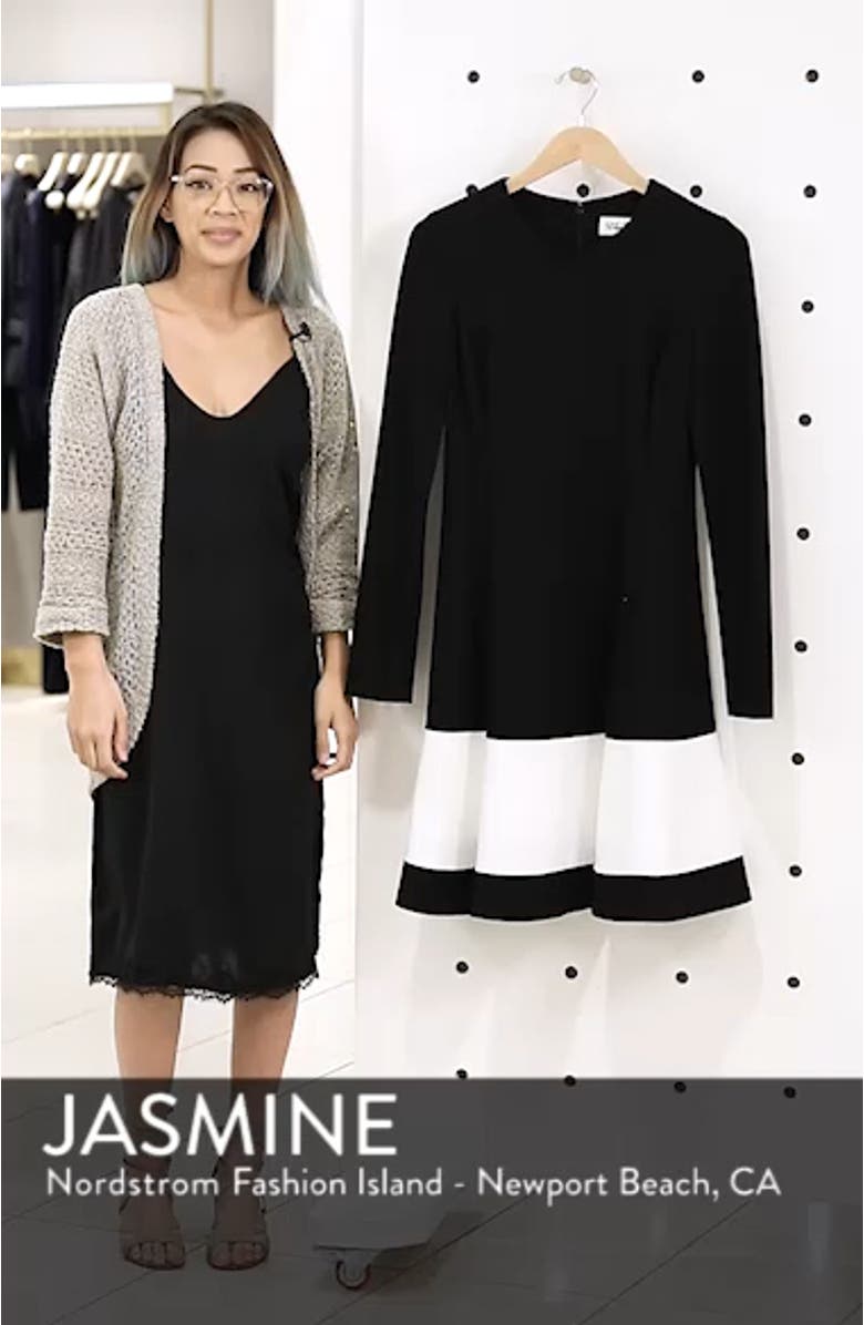 Colorblock Stripe Fit & Flare Dress, sales video thumbnail