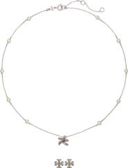 Tory Burch Moondance Pendant Necklace & Pavé Stud Earrings Gift Set