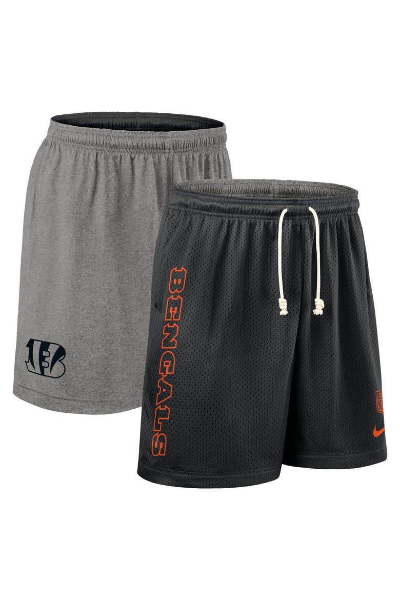 Men's Nike Black Cincinnati Bengals Sideline Reversible Performance Shorts, Alternate, color, Black