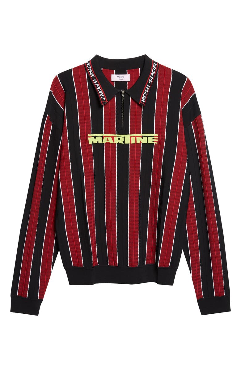 Martine Rose Stripe Logo Polo, Main, color, Red Black