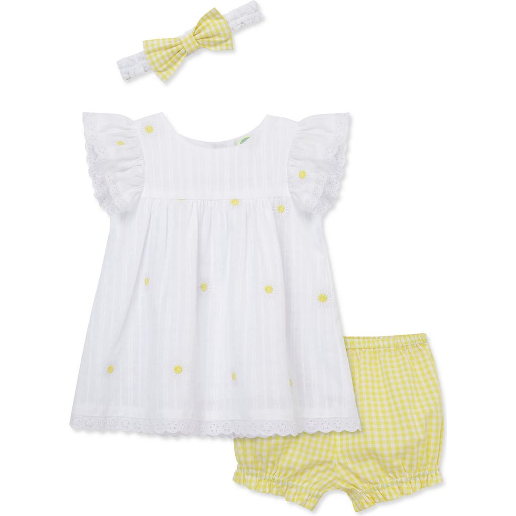 Little Me Daisy Texture Top, Shorts & Headband