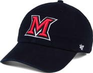 '47 Men's '47 Black Miami University RedHawks Vintage Clean Up Adjustable Hat