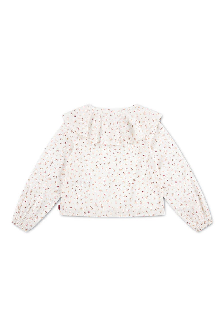 Kids' Ditsy Floral Cotton Long Sleeve Top, Alternate, color, LEVIS EGRET