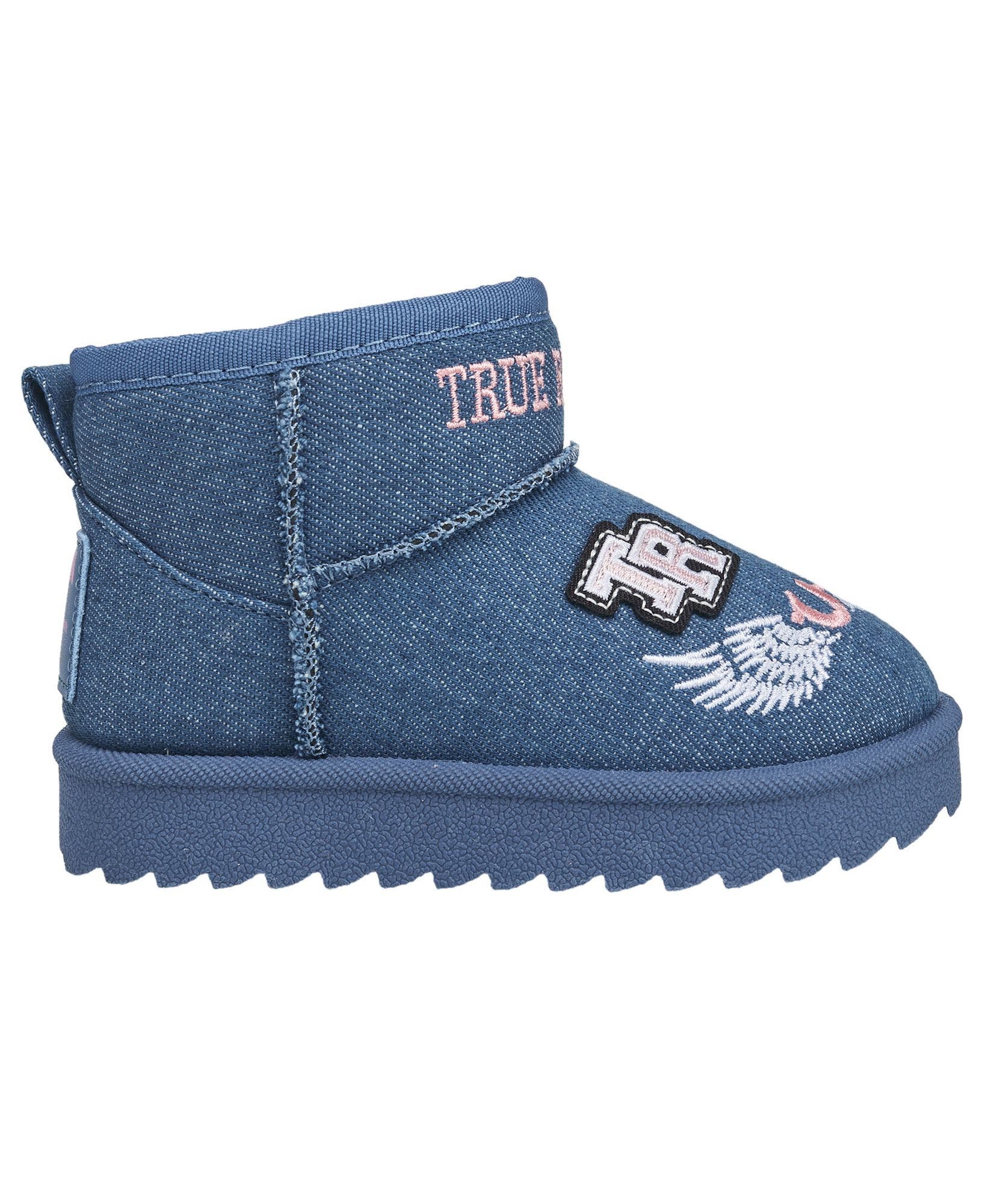 Kids' Lizzo Logo Patch Cozy Boot, Alternate, color, Dark Denim