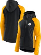 FANATICS Women's Fanatics Branded Black/Gold Pittsburgh Steelers End Around Raglan Full-Zip Hoodie
