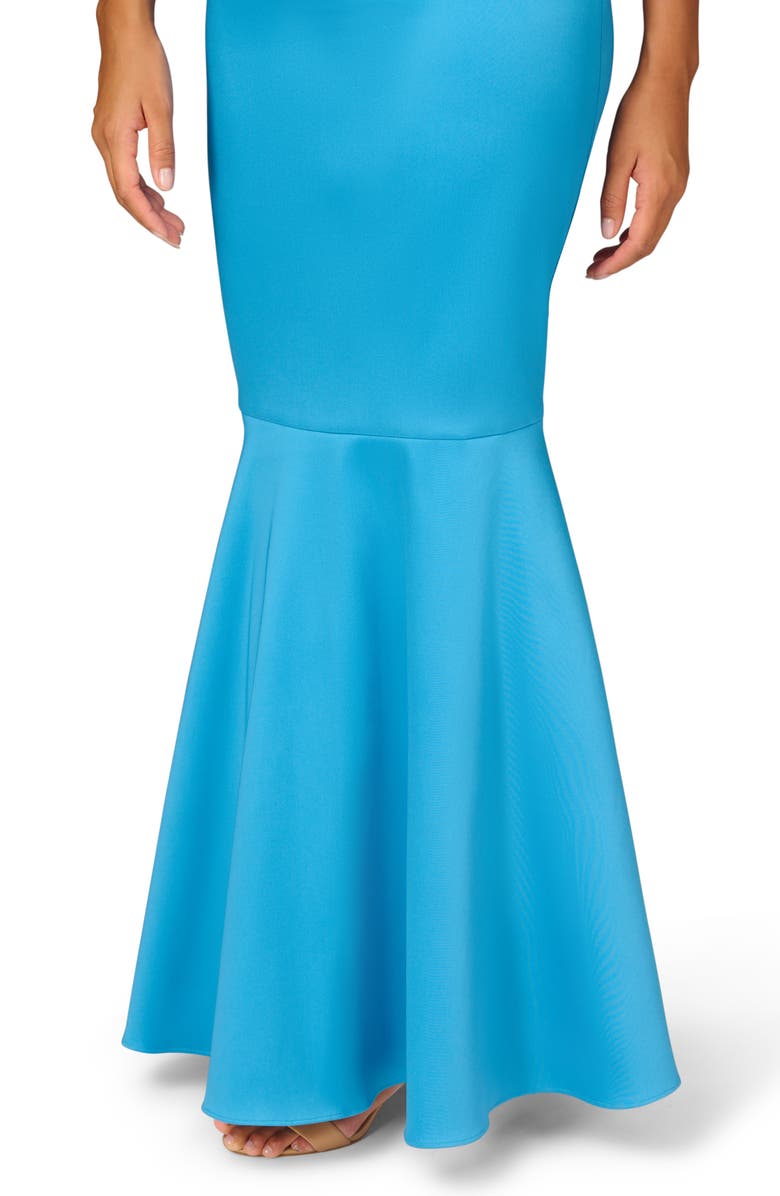 Aidan Mattox by Adrianna Papell Ruffle Strapless Mikado Mermaid Gown, Alternate, color, Ocean Blue
