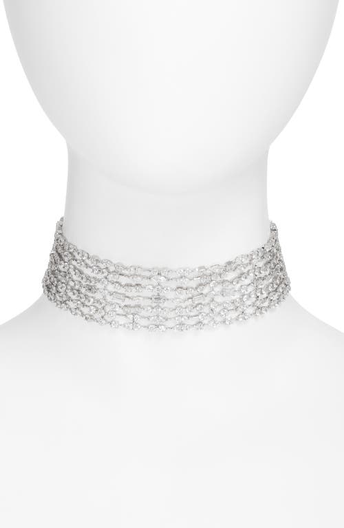 Nadri Cabaret Cubic Zirconia Choker Necklace In Rhodium