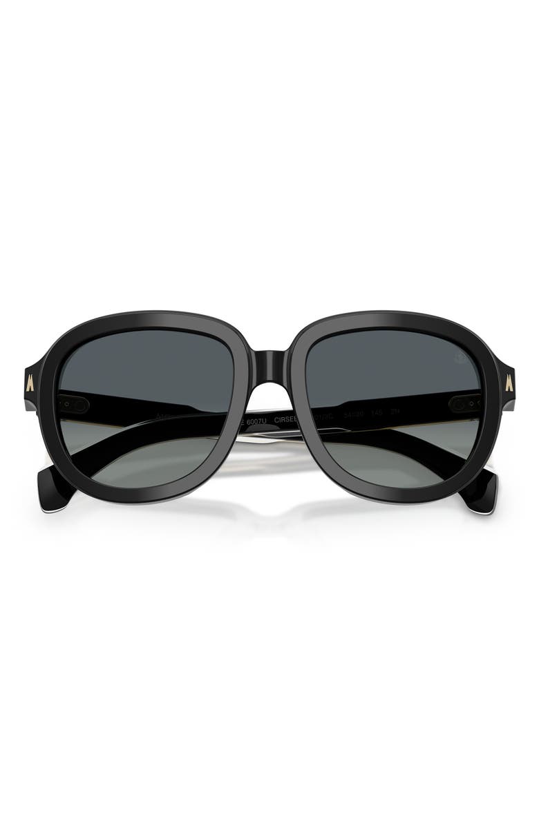 Moncler 54mm Aviator Sunglasses, Alternate, color, Shiny Black / Gradient Grey