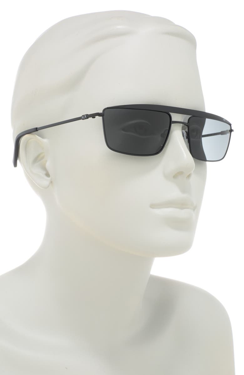 Armani Exchange 58mm Rectangle Sunglasses, Alternate, color, 