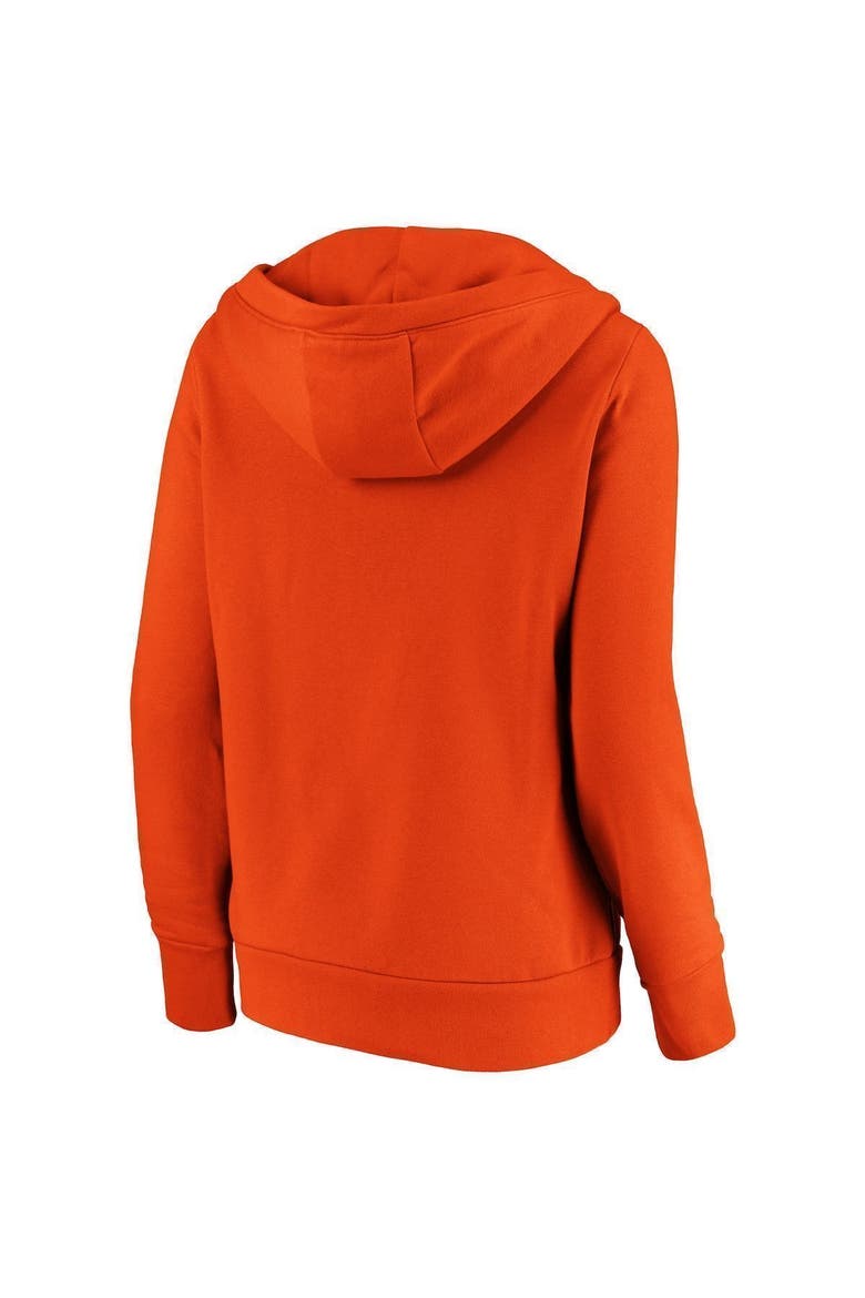 Women's Fanatics Branded Orange Denver Broncos Team Victory Script Crossover V-Neck Pullover Hoodie, Alternate, color, ORANGE