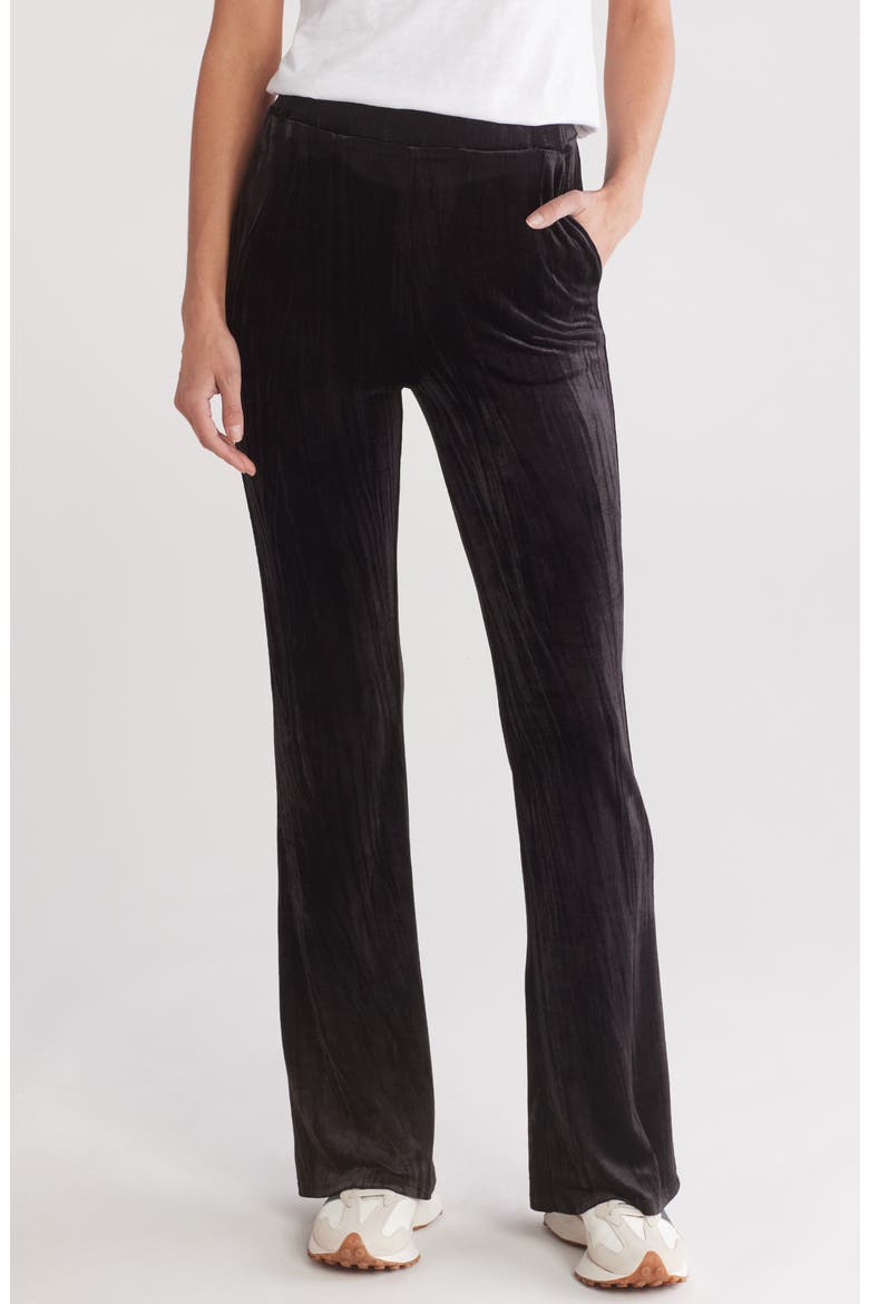 Wide Leg Velvet Pants, Main, color, BLACK
