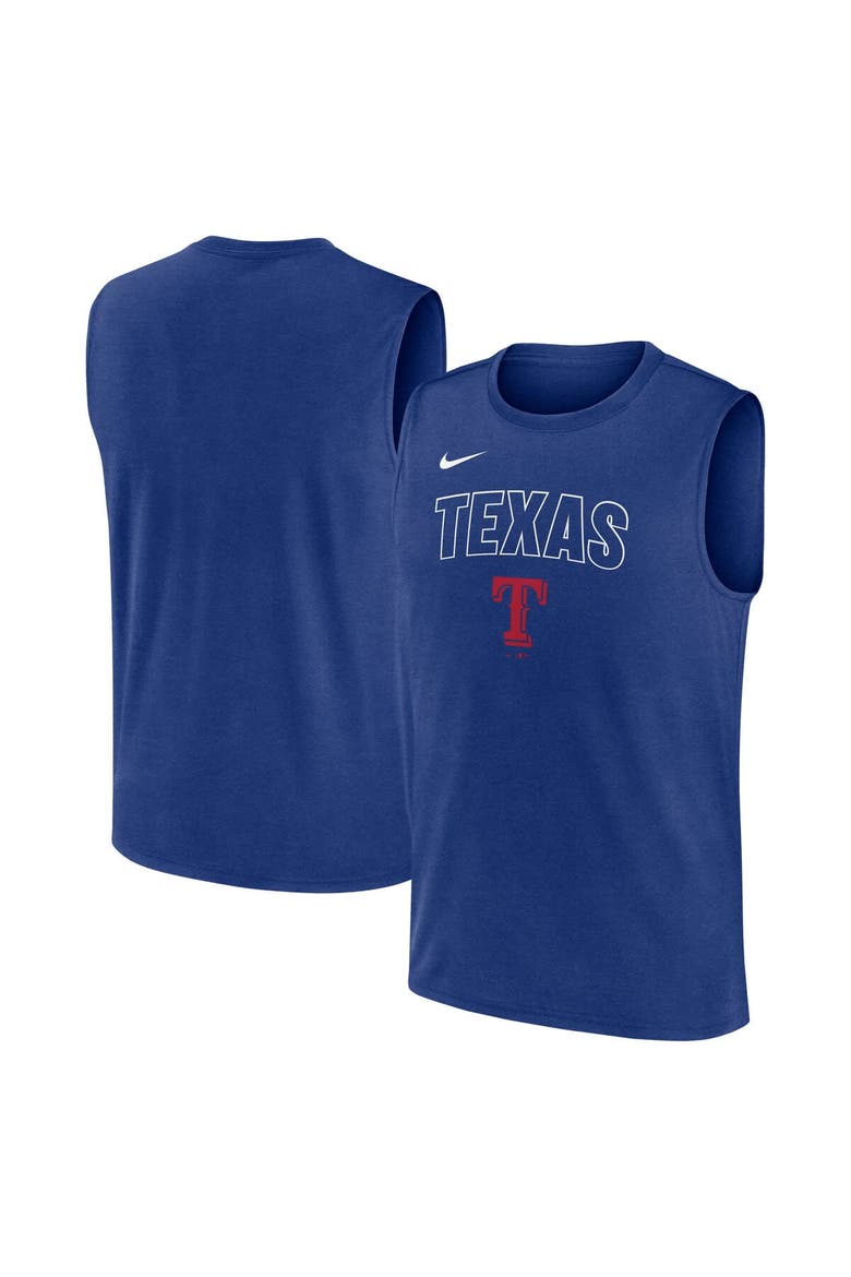 Men's Nike Royal Texas Rangers Knockout Performance Muscle Tank Top, Main, color, Royal