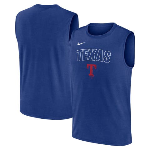 Men's Nike Royal Texas Rangers Knockout Performance Muscle Tank Top