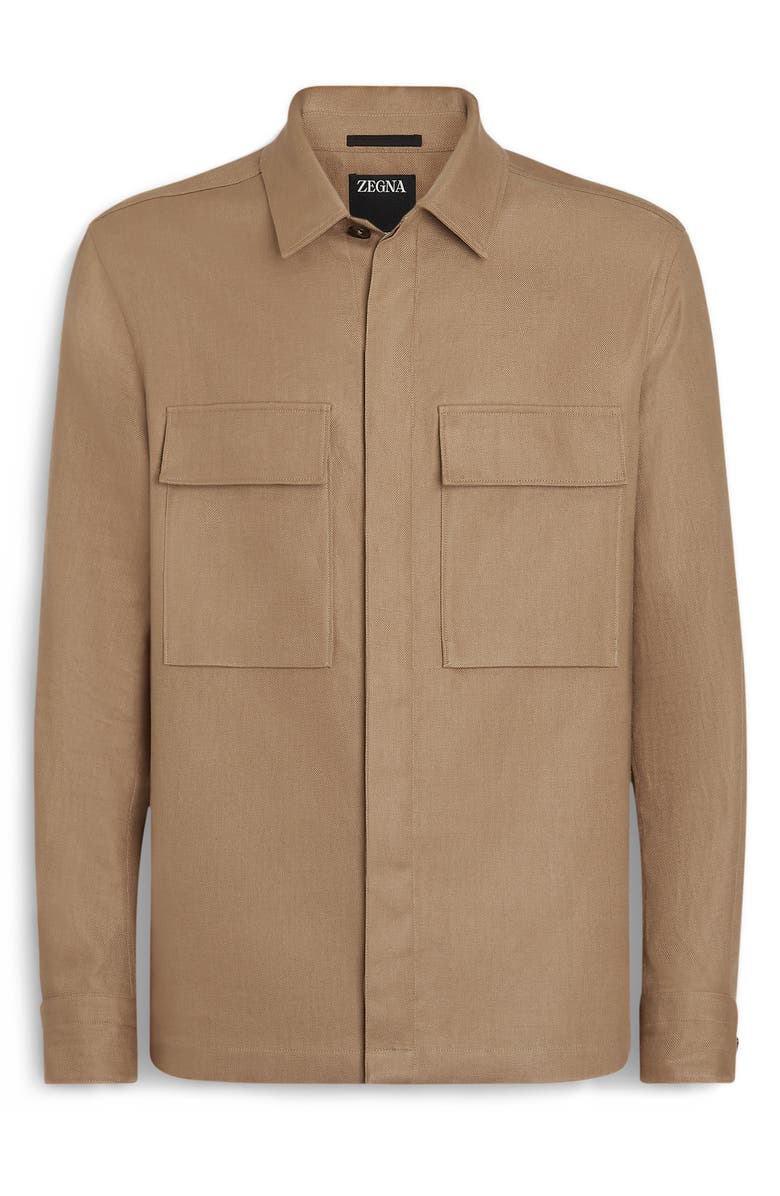 ZEGNA Oasi Linen Twill Overshirt, Alternate, color,