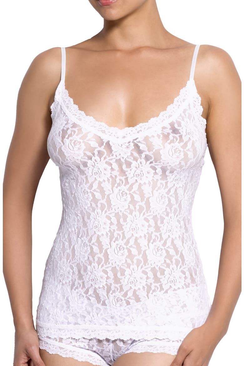 V-Neck Lace Cami, Main, color, WHITE