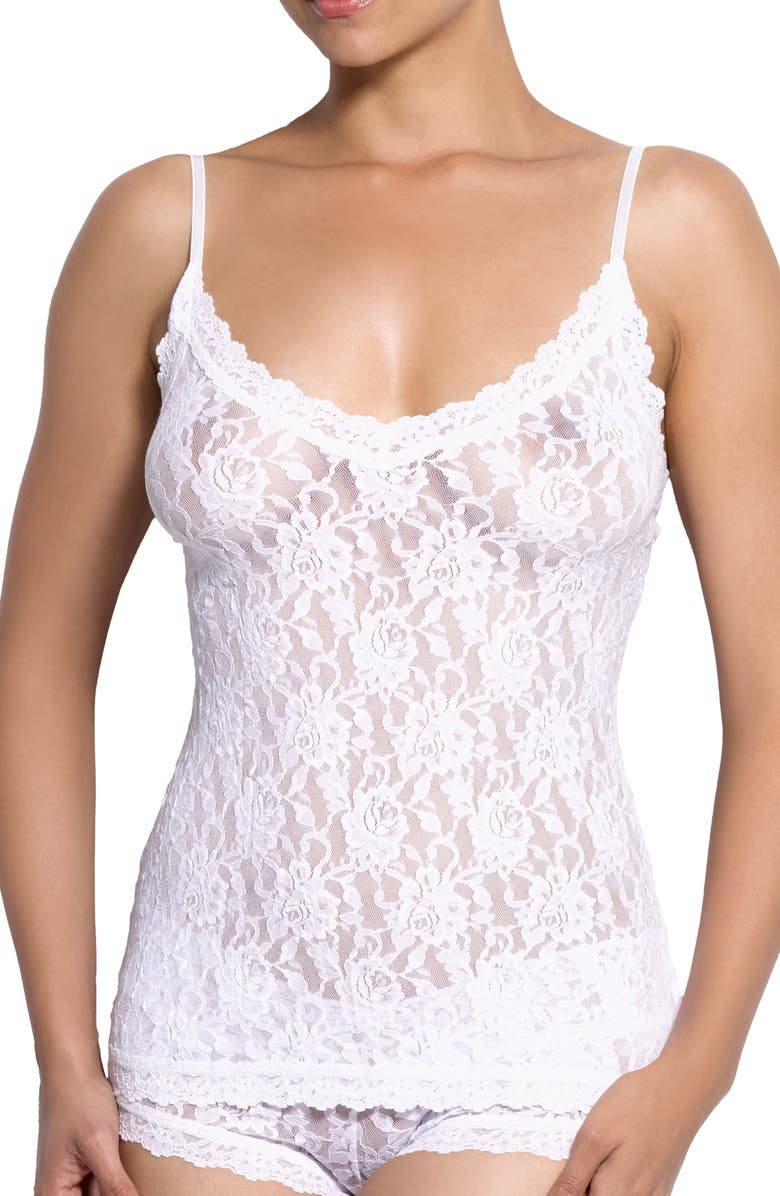 Hanky Panky V-Neck Lace Cami, Main, color, White