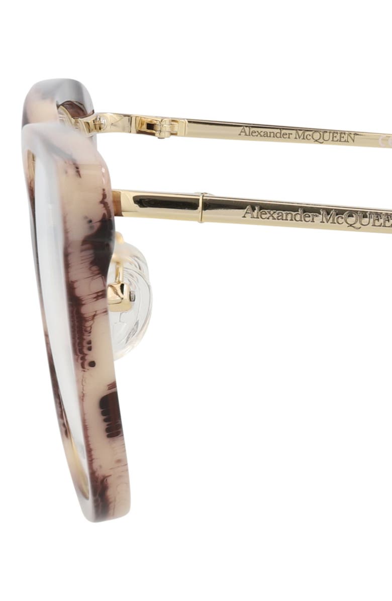 McQueen 51mm Novelty Optical Frames, Alternate, color, Pink Gold Transparent