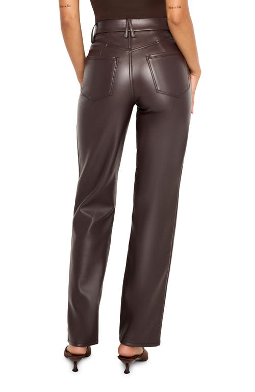 Good American Better Than Leather Faux Leather Good Icon Pants In Bark003