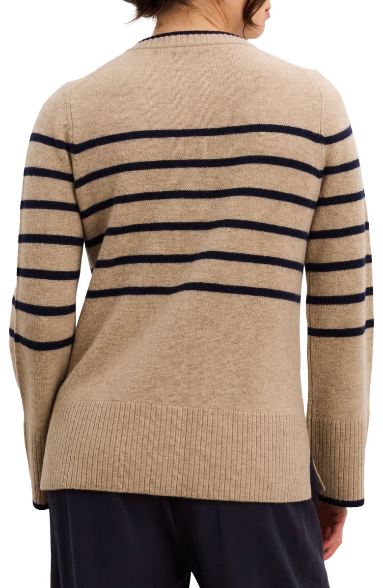HATCH The Celine Contour Cardigan, Alternate, color, Oat/Navy