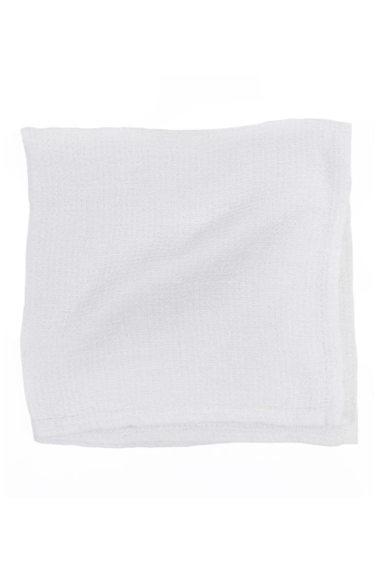 Willows Set of 4 Linen Napkins, Main, color, WHITE