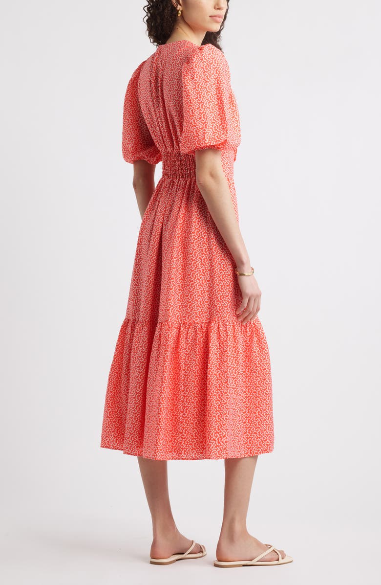 Caslon<sup>®</sup> Twist Detail Allover Print Midi Dress, Alternate, color, 