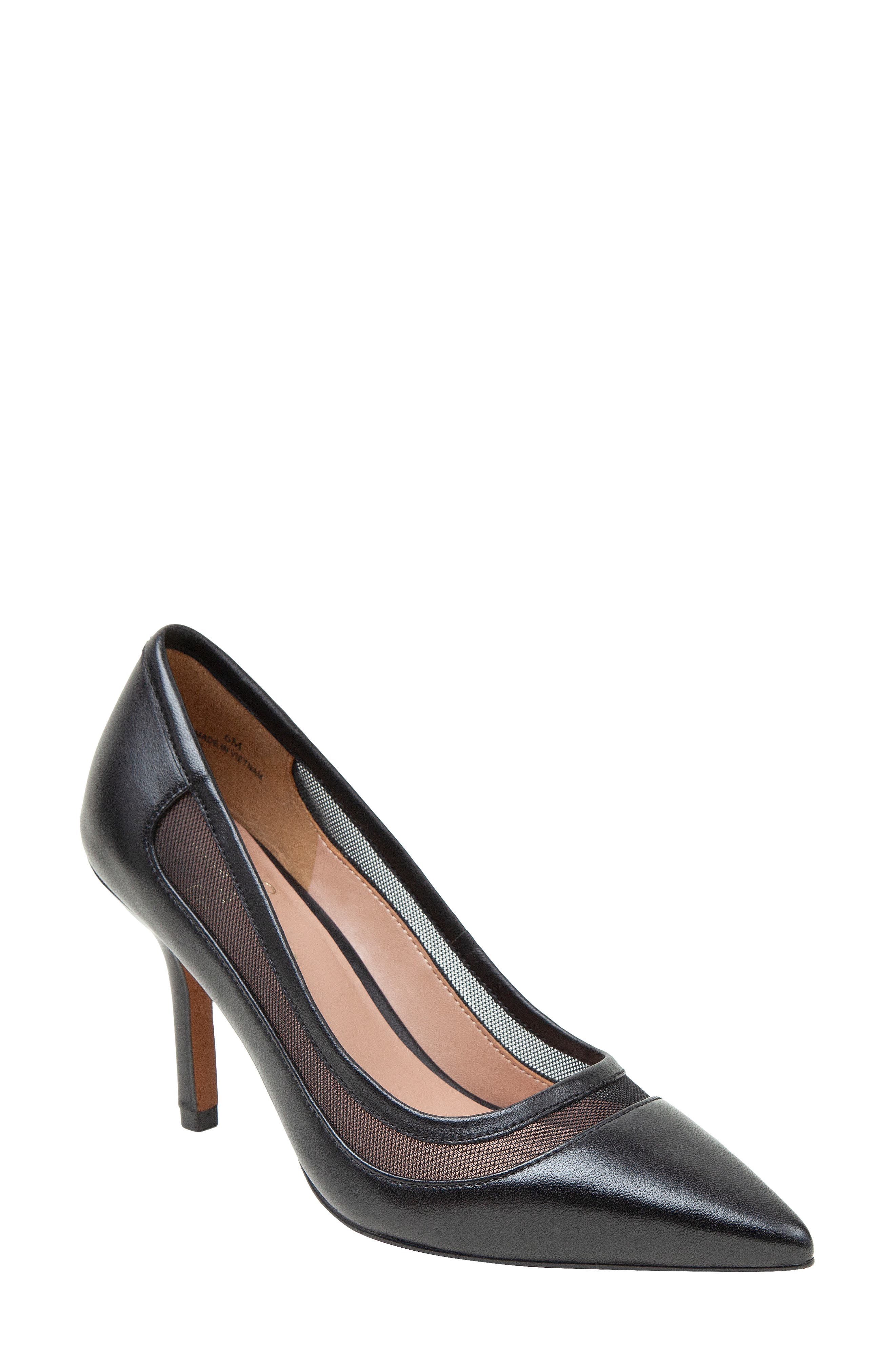 Linea Paolo Perline Pointed Toe Pump, Main, color, Black