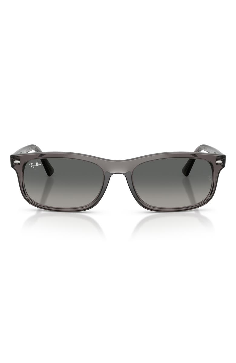Ray-Ban Rectangular Sunglasses, Main, color, Opal Light Grey / Grey