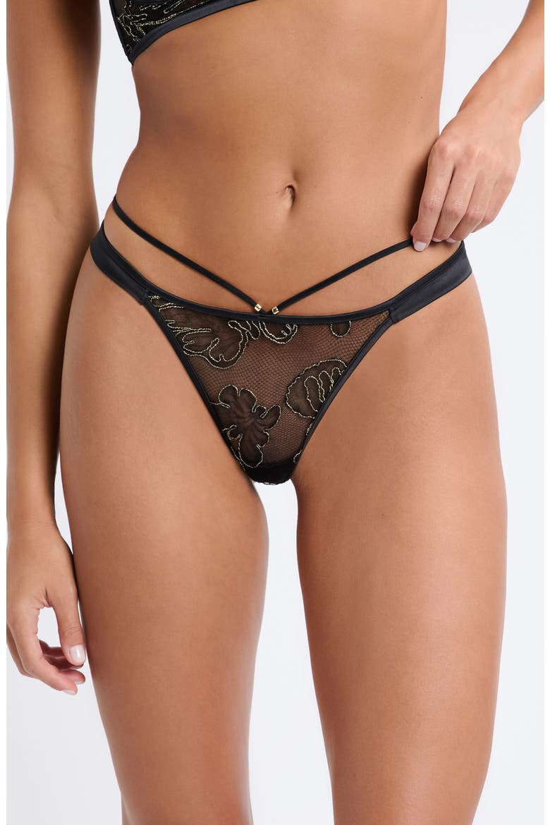 After Midnight Tanga Thong, Main, color, BLACK