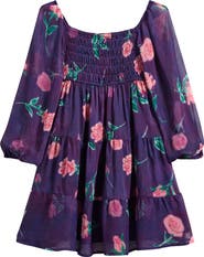 Ava & Yelly Kids' Swiss Dot Long Sleeve Dress
