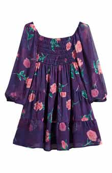 Ava & Yelly Kids' Swiss Dot Long Sleeve Dress