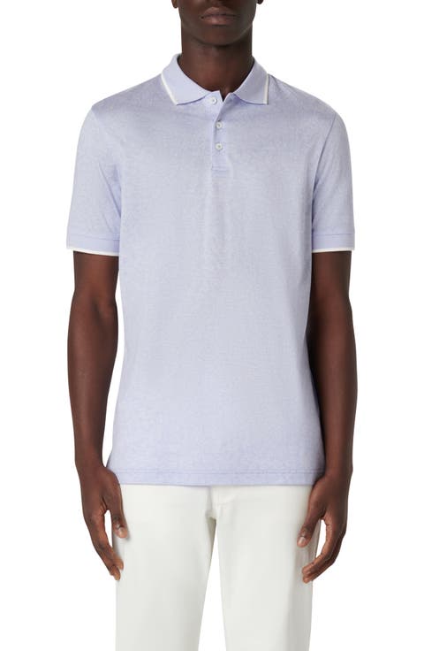Floral Cotton & Linen Jacquard Polo