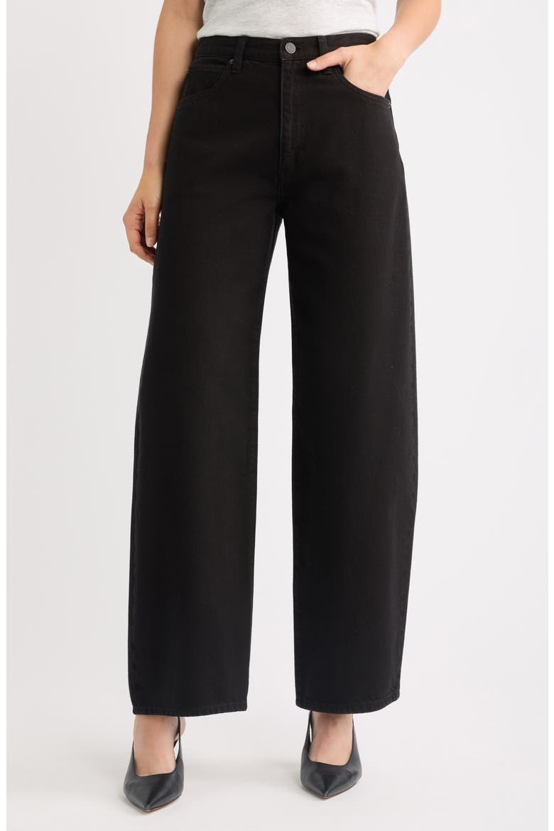 The Bow Wide Leg Jeans, Main, color, BLACK