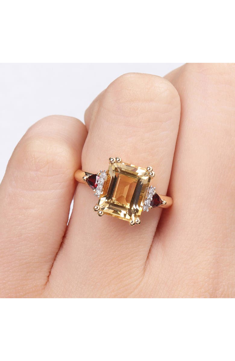 DELMAR Citrine, Garnet & Diamond Ring - 0.04 ctw., Alternate, color, Yellow