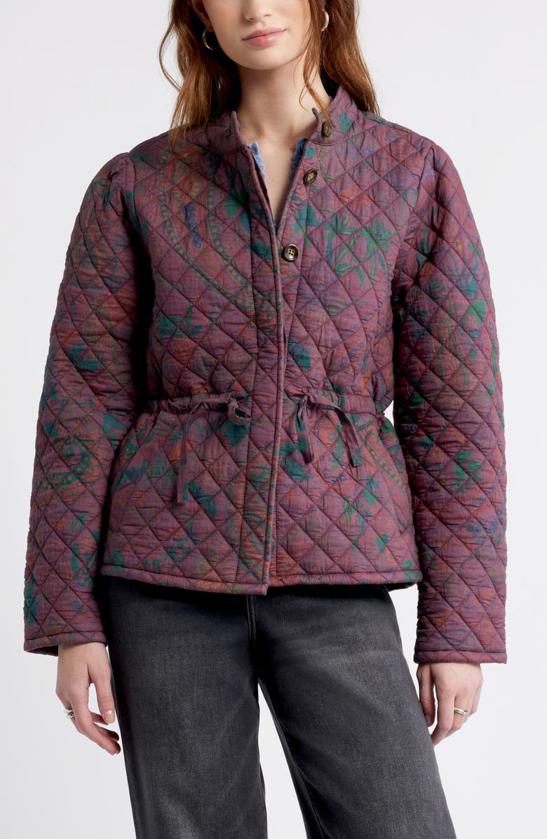 Treasure & Bond Paisley Quilted Jacket, Alternate, color, Burgundy Paisley