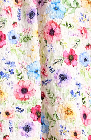 Kids' Puff Sleeve Floral Party Dress