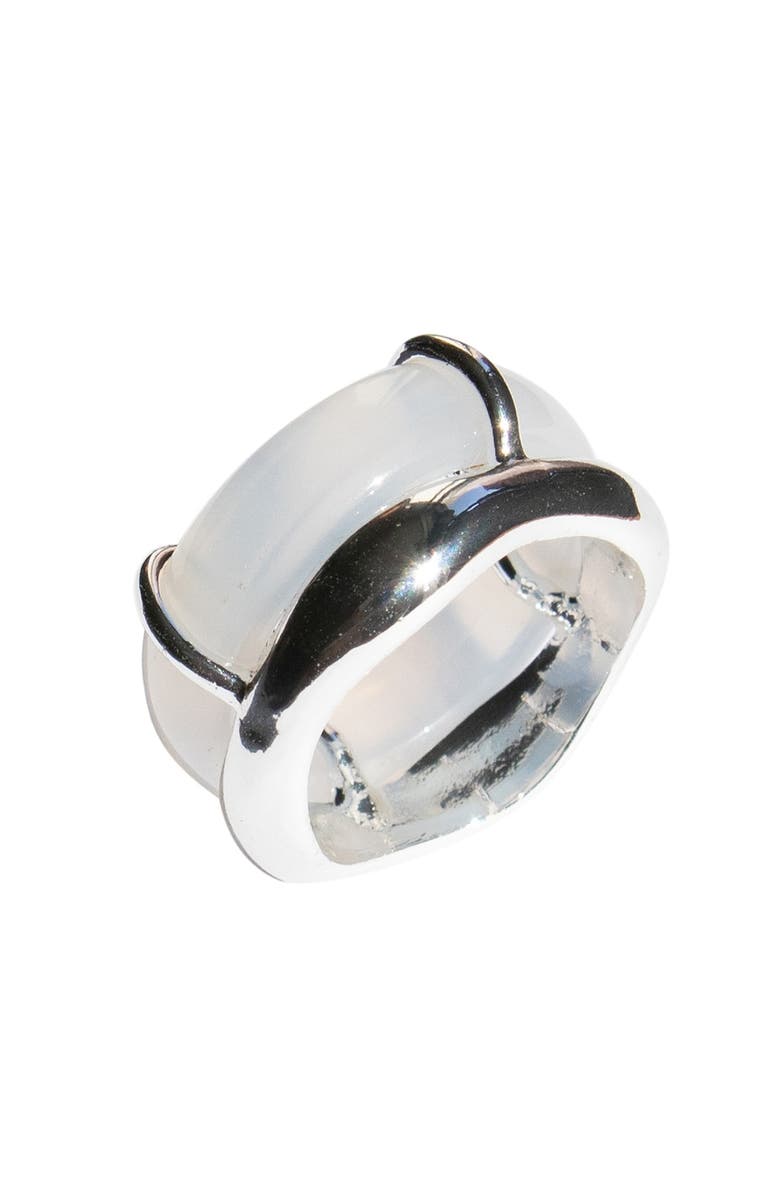 seree Cove White Jade Stone Sculpted Ring, Alternate, color, White