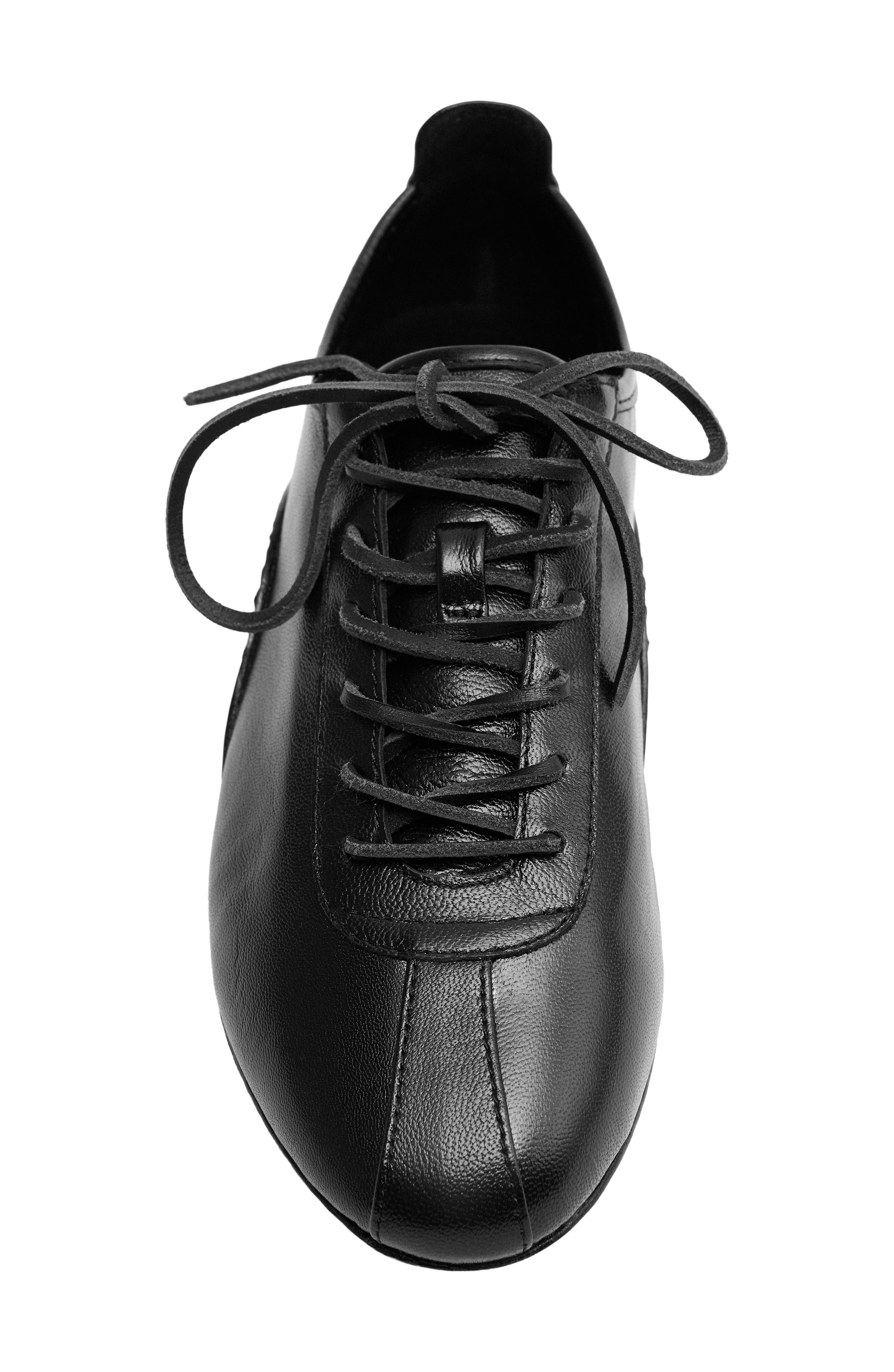 Leather Sneaker, Alternate, color, BLACK